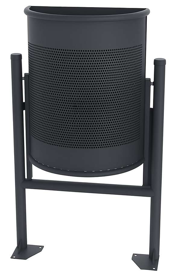 Papelera Semicircular Acero Galvanizado