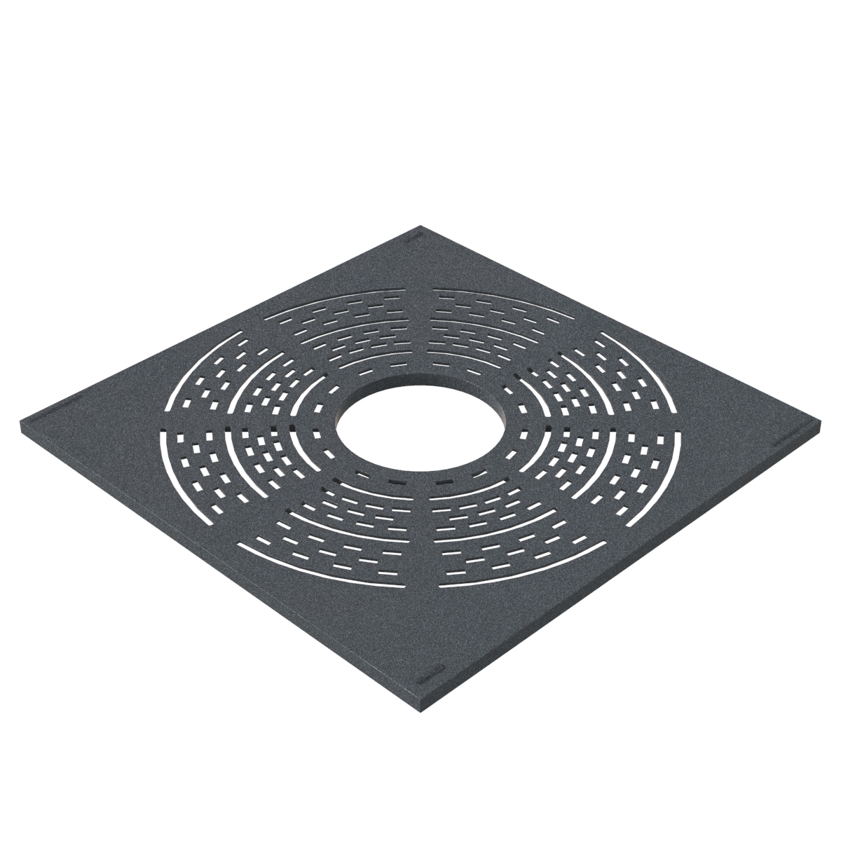 Alcorque cuadrado en fundicion tipo Niu de agujeros concentricos