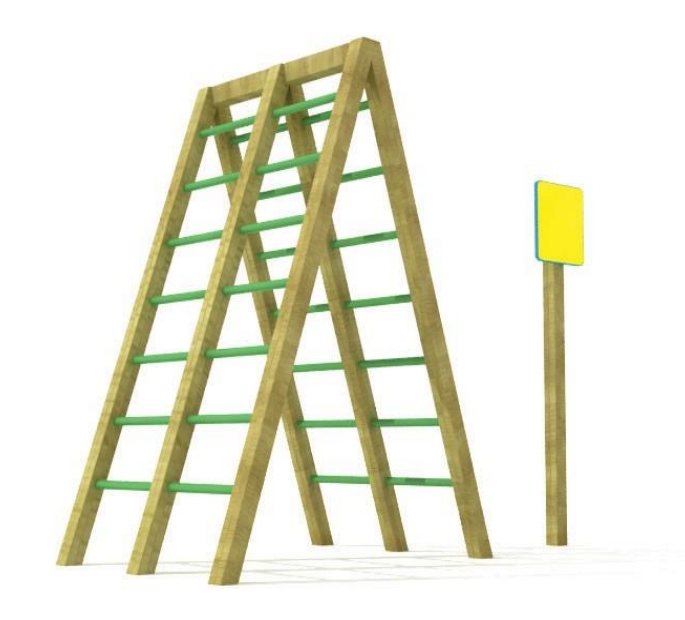 Madera escalera oblicua