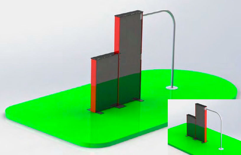 DOBLE MURO CON BARRA ALINEADA